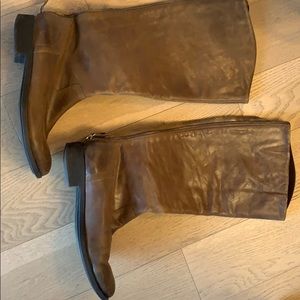 Barely worn brown leather boots